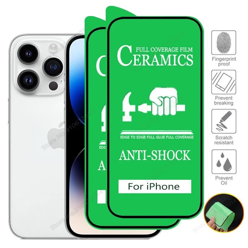 2-5PCS For iPhone 14 15 17 Air 16 Pro Max HD Ceramic Screen Protectors Film For iPhone 16e 7 8 Plus XR XS 12 13 Mini 11 Pro Max 2-5PCS For iPhone 14 15 17 Air 16 Pro Max HD Ceramic Screen Protectors Film For iPhone 16e 7 8 Plus XR XS 12 13 Mini 11 Pro Max