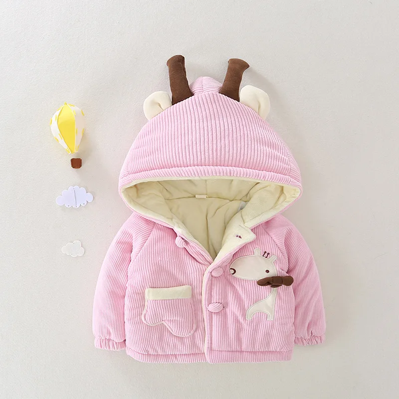 

Baby Winter Clothes Warm Fleece Kids Cotton Coat Cartoon Boy Girl Jacket Toddler Children Costume Overalls New Born Snowsuit