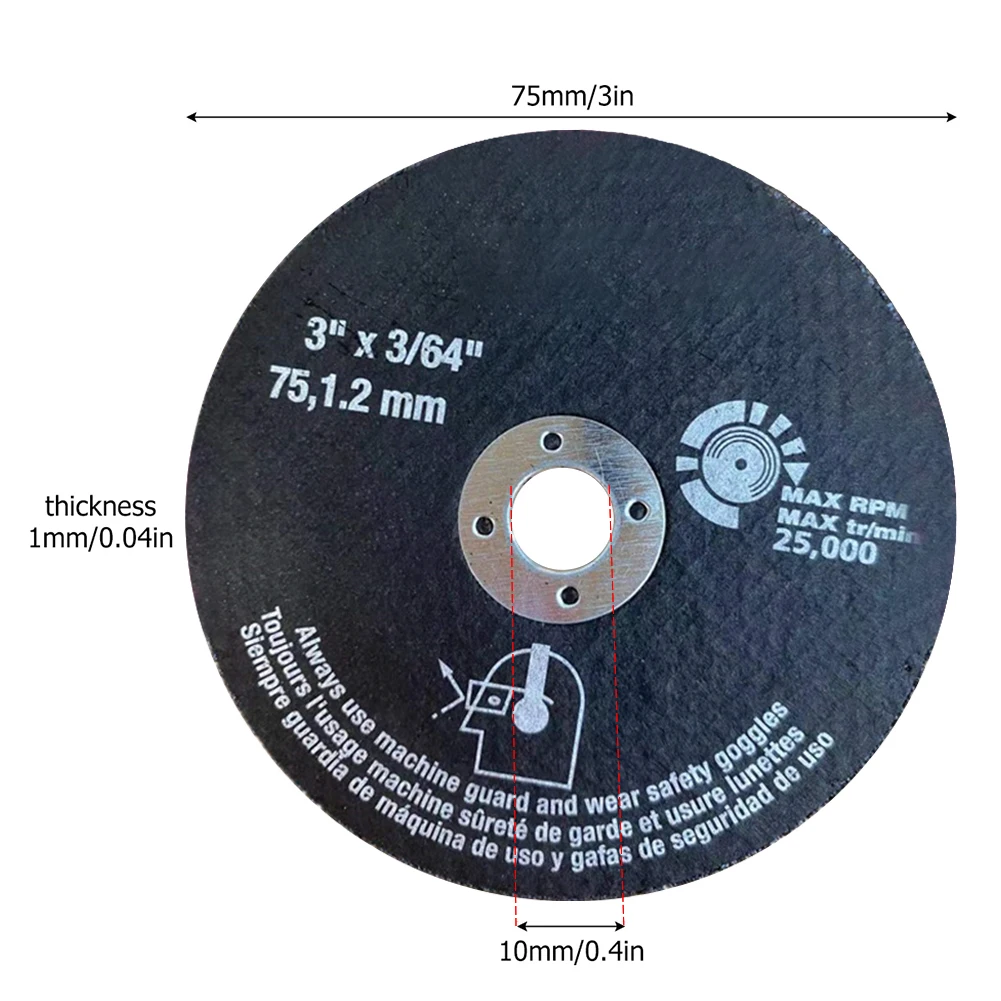5pcs 75mm Circular Resin Grinding Wheel Saw Blade 3 Inch Cutting Wheel Disc Fiber Reinforced Resin For Angle Grinder Machine
5pcs 75mm Circular Resin Grinding Wheel Saw Blade 3 Inch Cutting Wheel Disc Fiber Reinforced Resin For Angle Grinder Machine