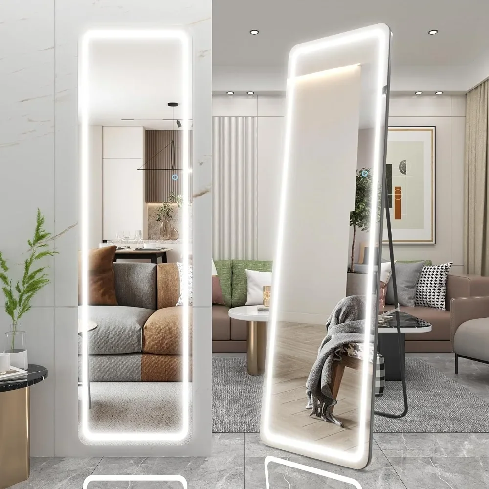 

Large Full Body Mirror With Led Light Wall Mounted Hanging Mirror With Lights-Makeup Vanity Mirror Mirrors Length Floor Standing