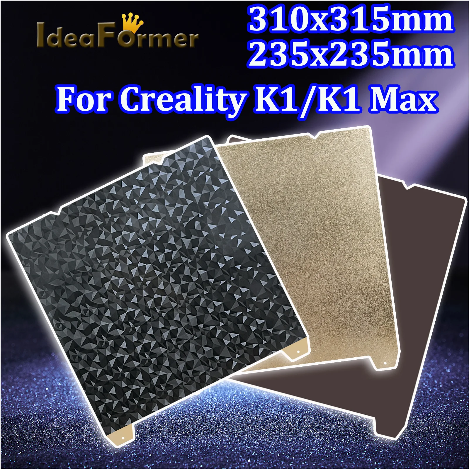 235x235/310x315 Double Side PEI PEO Spring Steel Sheet Magnetic Build Plate Heated Bed For Ender 3 S1/S1 Pro/Creality K1/K1 Max
235x235/310x315 Double Side PEI PEO Spring Steel Sheet Magnetic Build Plate Heated Bed For Ender 3 S1/S1 Pro/Creality K1/K1 Max