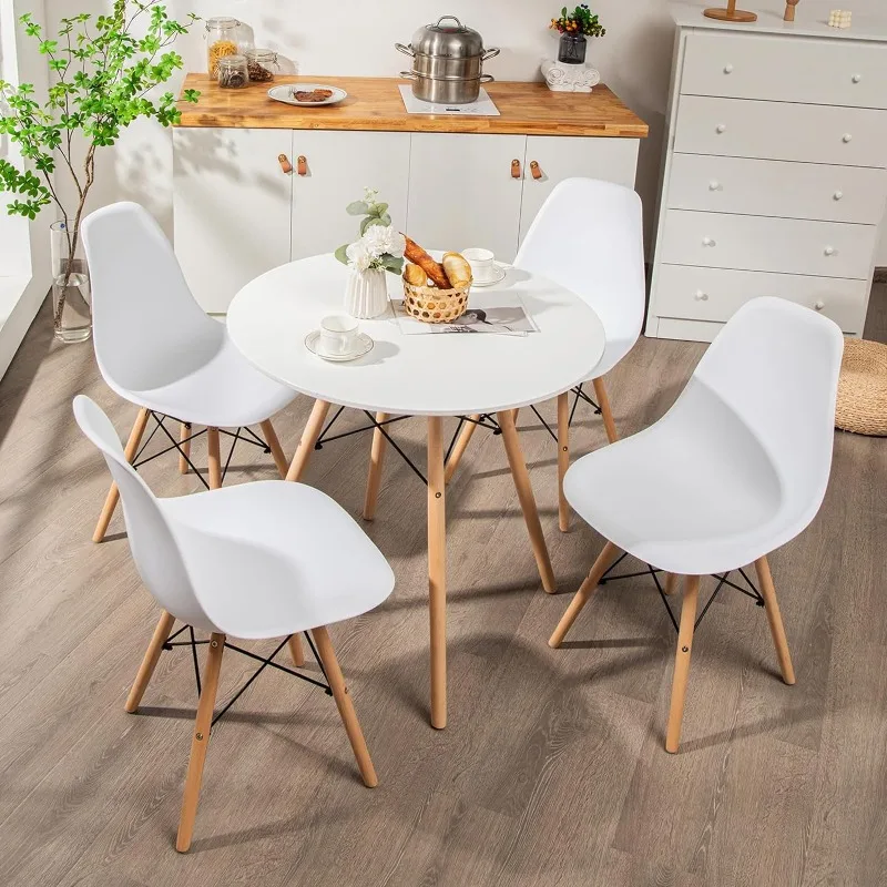 Round Dining Table Set for 4, Kitchen Table Set with Seat & Solid Wood Legs, Round Kitchen Table and Chairs for Small Space
Round Dining Table Set for 4, Kitchen Table Set with Seat & Solid Wood Legs, Round Kitchen Table and Chairs for Small Space