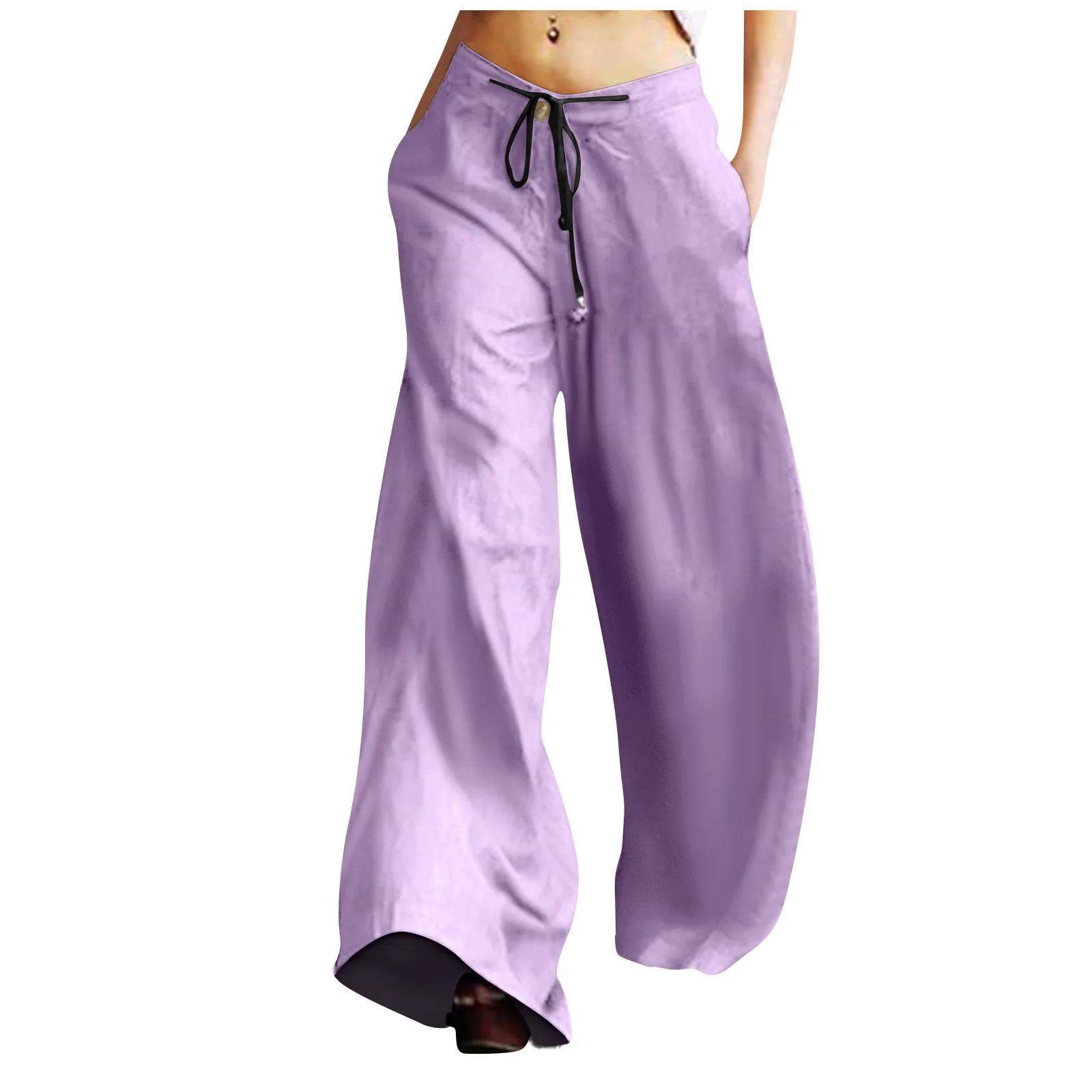 

Women Pants Summer Lazy Fashionable Loose Look Thin Casual Y2k Pants Joggers Women High Waist Wide Leg Wholesale Sweatpants