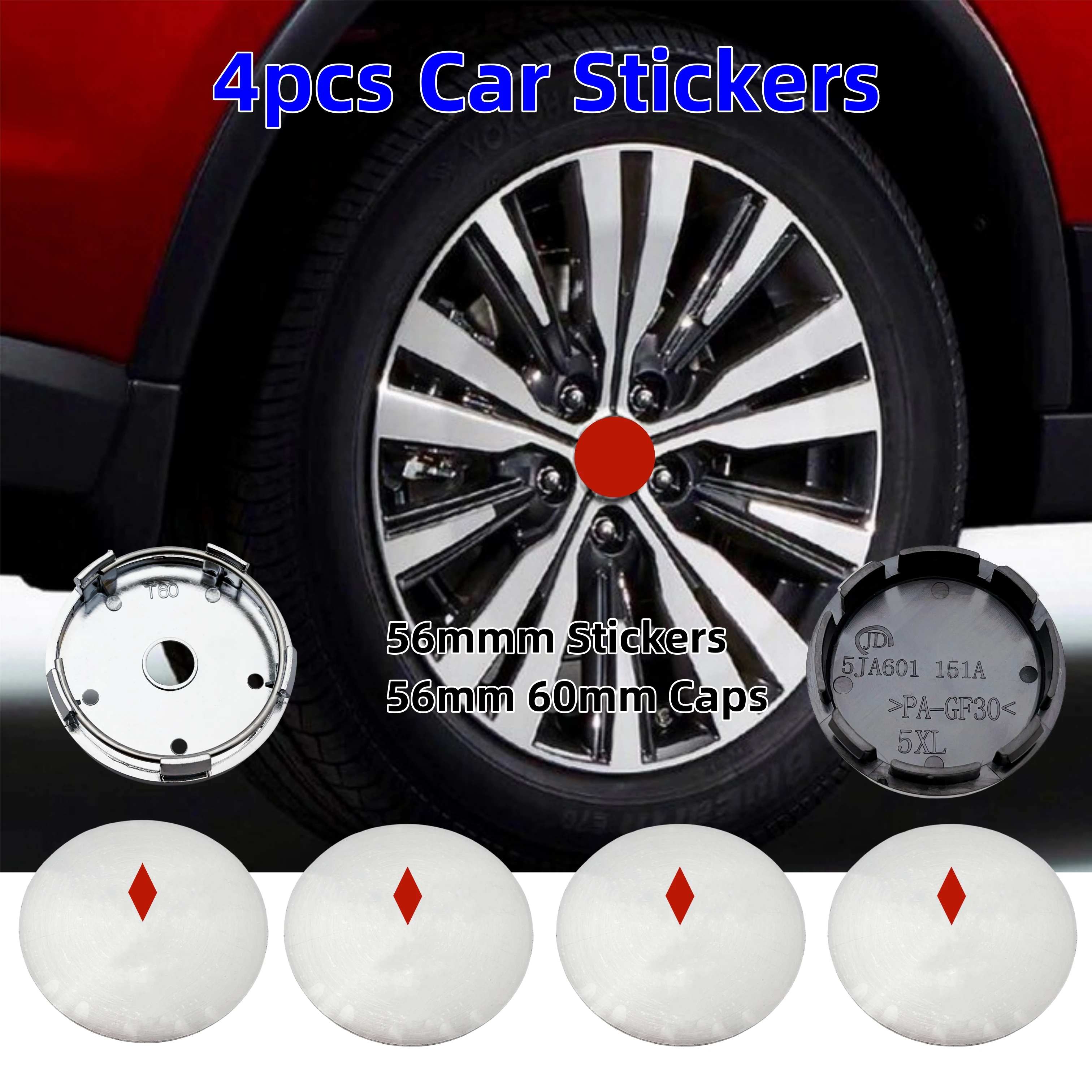 

4pcs 56mm 60mm Car Wheel Hub Center Cover Emblem Logo Rim Cap Badge Sticker Styling Accessories For Lancer Asx l200 Outlander