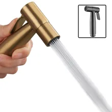 Handheld Douche Brushed Gold Douche Kit Hand Held Bidet Sprayer Stainless Steel Toilet Bidet faucet Shattaf Valve Jet Set shower
Handheld Douche Brushed Gold Douche Kit Hand Held Bidet Sprayer Stainless Steel Toilet Bidet faucet Shattaf Valve Jet Set shower