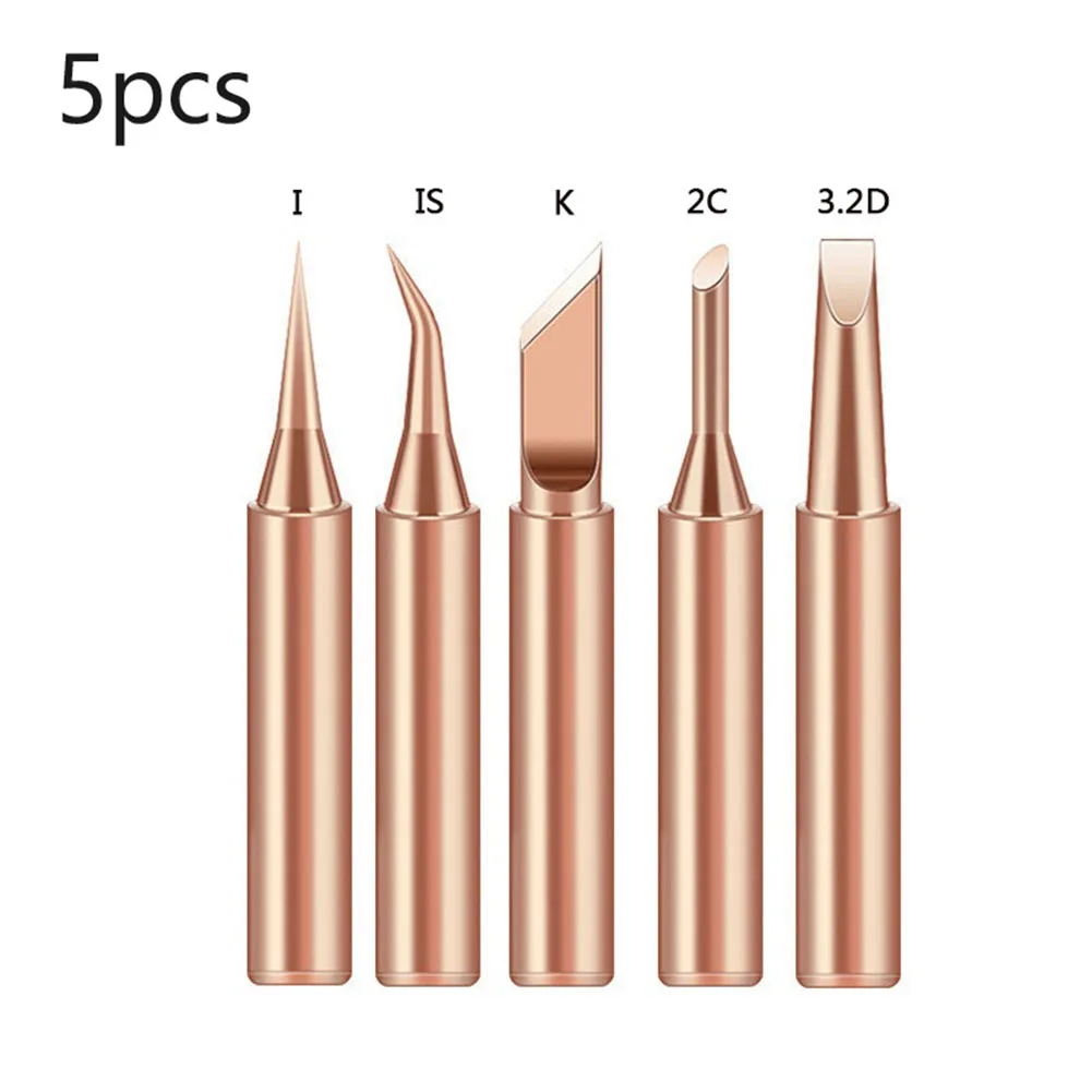 5pcs 900m Soldering Iron Tip Professional Bit Copper Iron Tips Sets Soldering Tip Replacement Welding Head Welding Tool
5pcs 900m Soldering Iron Tip Professional Bit Copper Iron Tips Sets Soldering Tip Replacement Welding Head Welding Tool