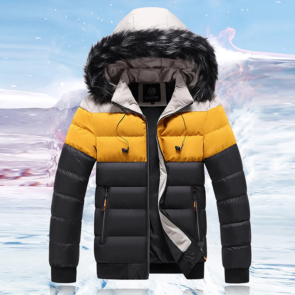 Men's Winter Hooded Parka Jackets Warm Quilted Faux Fur Hooded Padded Jacket Coats Men Thick Parka Overcoat Outwear
Men's Winter Hooded Parka Jackets Warm Quilted Faux Fur Hooded Padded Jacket Coats Men Thick Parka Overcoat Outwear
