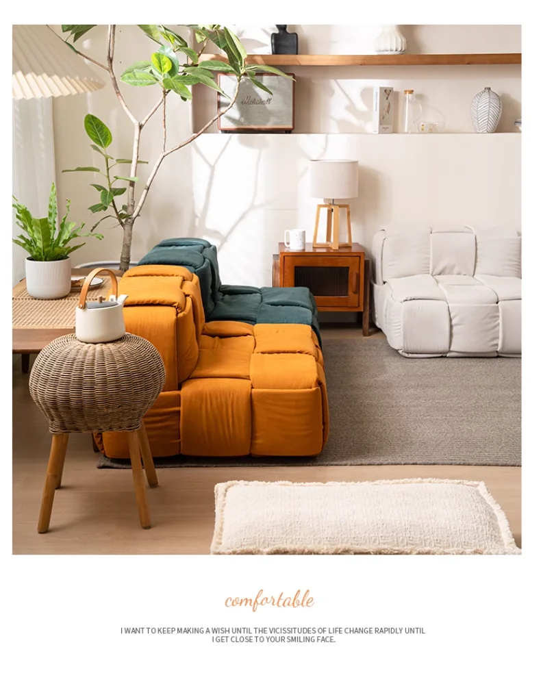 Woven Sofa Stools, Tatami Floor Mats, Designer Bedroom Sofas, Creative Single Sofas, Removable and Washable, High Elastic Sponge Woven Sofa Stools, Tatami Floor Mats, Designer Bedroom Sofas, Creative Single Sofas, Removable and Washable, High Elastic Sponge