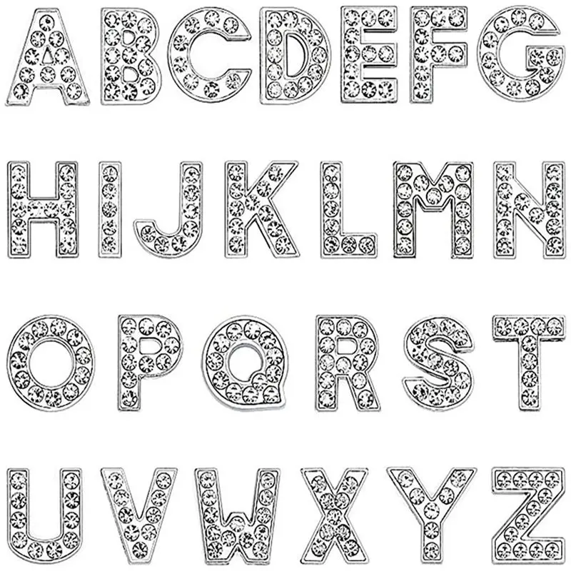 Diamond Croc Shoe Charms Glitter Rhinestone Letter Silver Crystal Alphabet Shoe Decorations Jewelry Slider Bracelet Wristbands
Diamond Croc Shoe Charms Glitter Rhinestone Letter Silver Crystal Alphabet Shoe Decorations Jewelry Slider Bracelet Wristbands