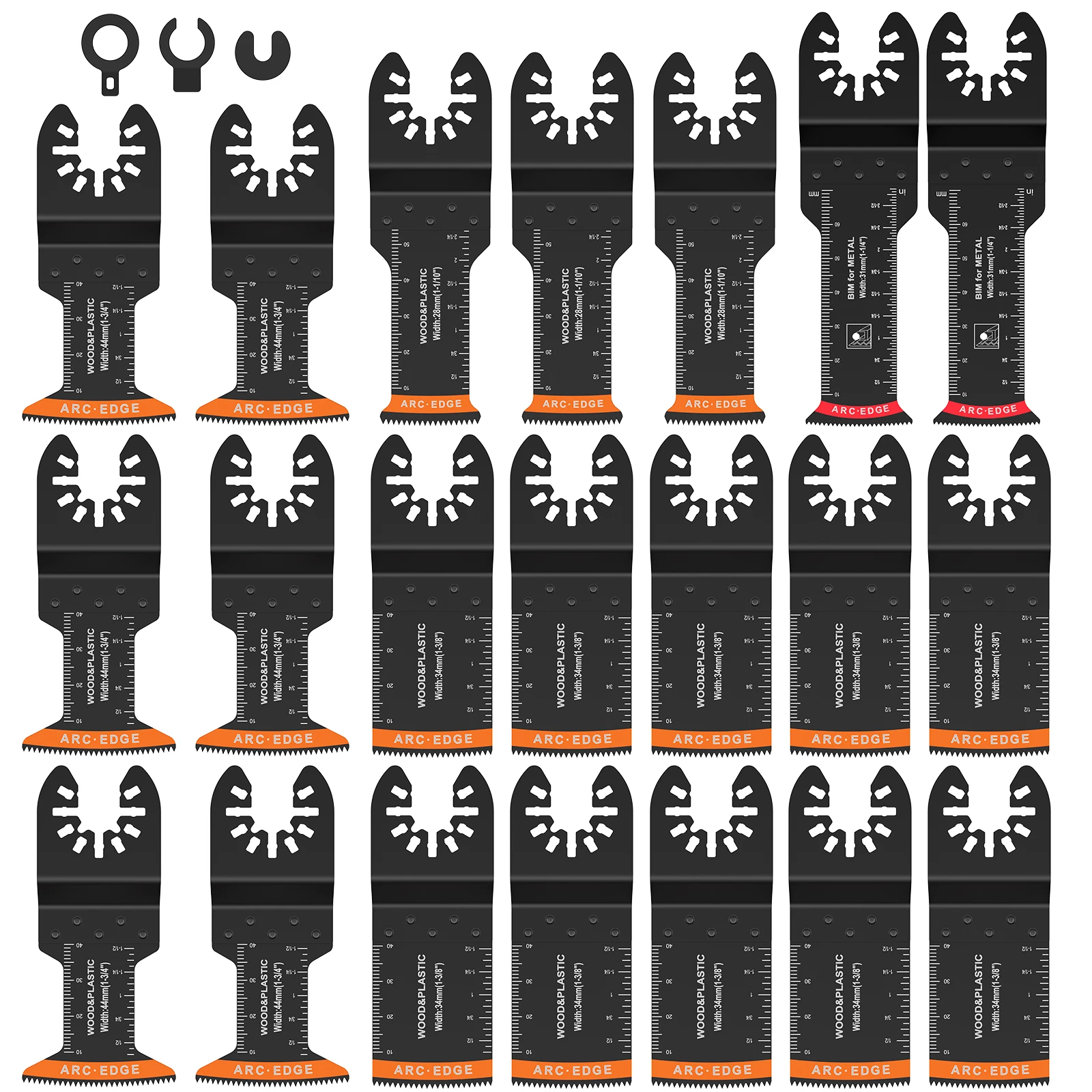 21Pcs Oscillating Saw Blades Bi-Metal Arc Edge Multitool Blades Sharp Wear Resistant Oscillating Blades Fast Cutting Saw Blades
21Pcs Oscillating Saw Blades Bi-Metal Arc Edge Multitool Blades Sharp Wear Resistant Oscillating Blades Fast Cutting Saw Blades
