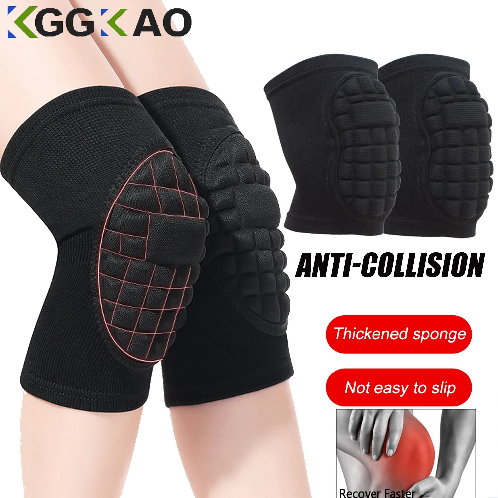 

1 Pair Protective Knee Pads Thick Sponge Football Volleyball Extreme Sports Anti-Slip Collision Avoidance kneepad Brace