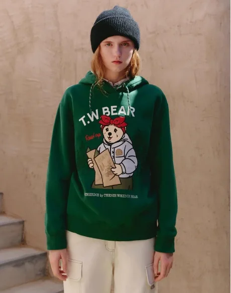 Winter Thick Hoodies for Women , Green Color , Bear Embroidery Loose Sweatshirt , Hooded Casual Tops,vestidos Para Mujer,
Winter Thick Hoodies for Women , Green Color , Bear Embroidery Loose Sweatshirt , Hooded Casual Tops,vestidos Para Mujer,