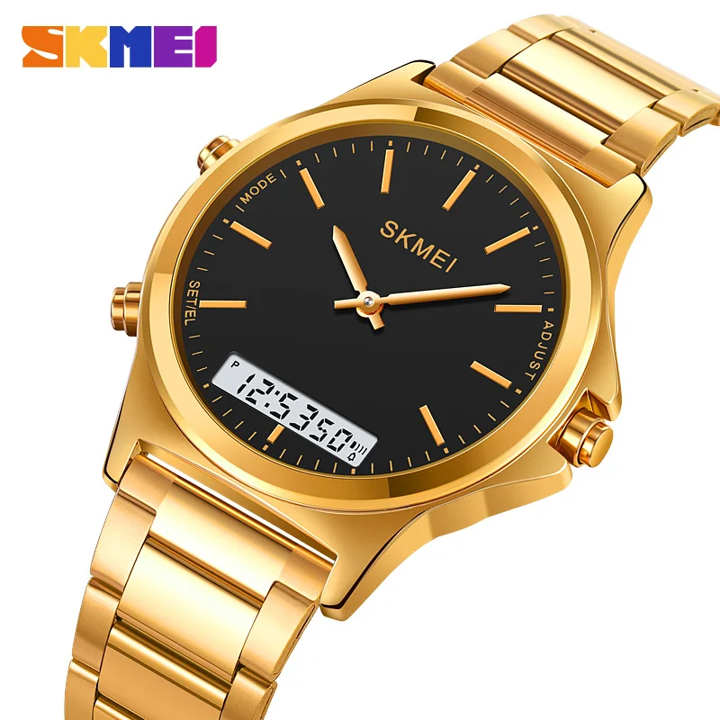 

SKMEI Fashion Sport Watch For Men 3Time Date Chronograph Alarm LED Quartz Digital Wristwatch Waterproof Multifunction Male Clock