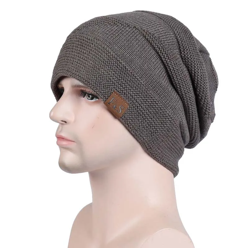 New Unisex Slouchy Winter Hats Add Fur Lined Men And Women Warm Beanie Cap Casual Label Decor Winter Knitted Hats New Unisex Slouchy Winter Hats Add Fur Lined Men And Women Warm Beanie Cap Casual Label Decor Winter Knitted Hats