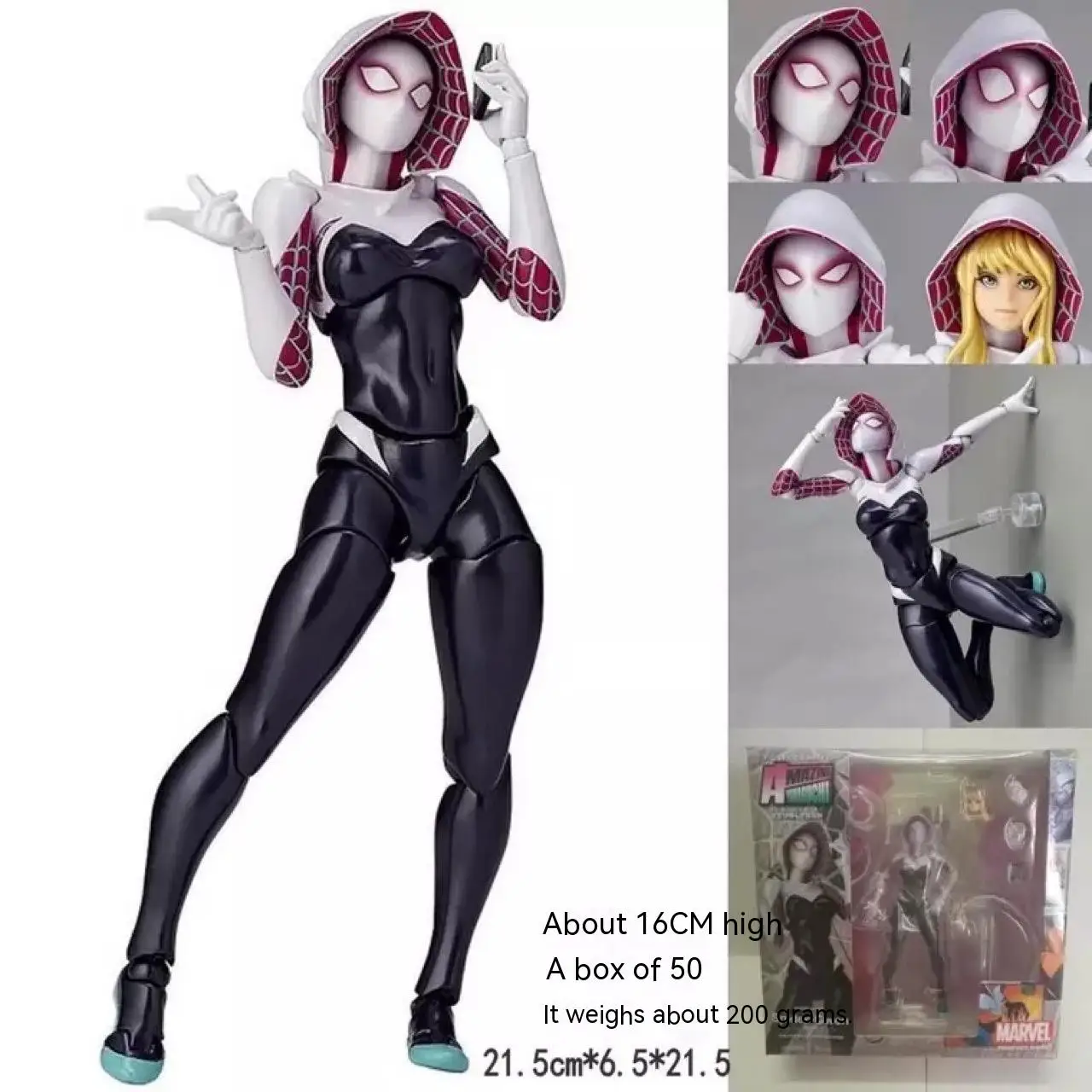 

16cm Spider Man Gwen Stacy Anime Action Figure Female Spiderman Movie Dolls Collectible Model Decoration Children Toys Gifts
