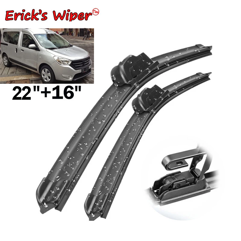 

Erick's Wiper Front Wiper Blades For Dacia Renault Dokker 2012 - 2016 Windshield Windscreen Window Car Rain Brushes 22"+16"