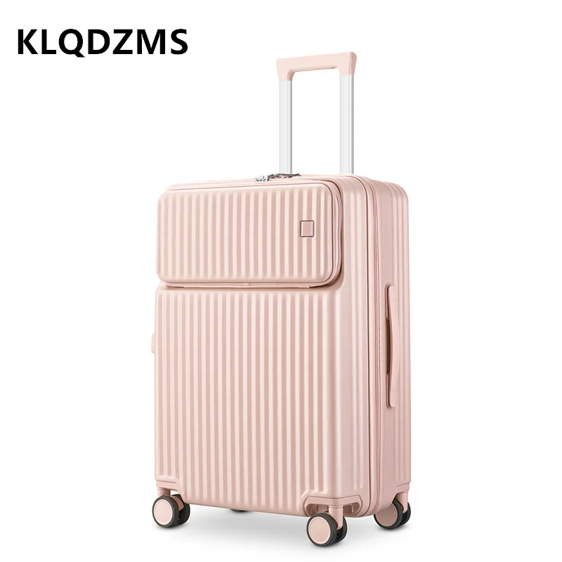 

KLQDZMS 18"20"22"24"26" Inch The New Universal Business Trolley Suitcase Front Opening Universal Wheel Rolling Boarding Luggage