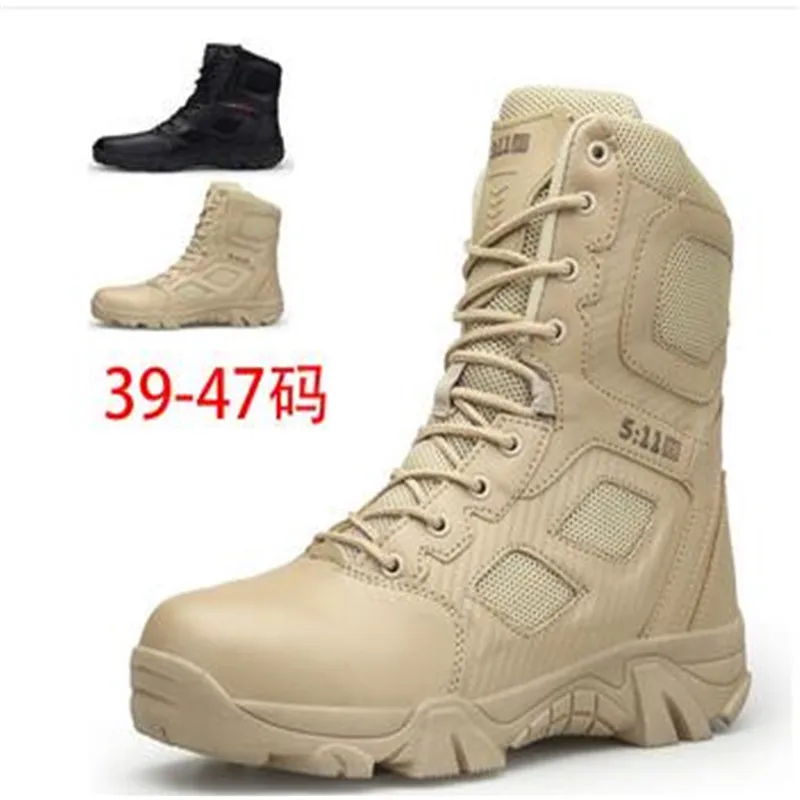 

Steel Toe Safety Shoes High Quality Leather Army Boots Men Anti-piercing Work Safety Boots Combat Boots Infantry Tactical Boots