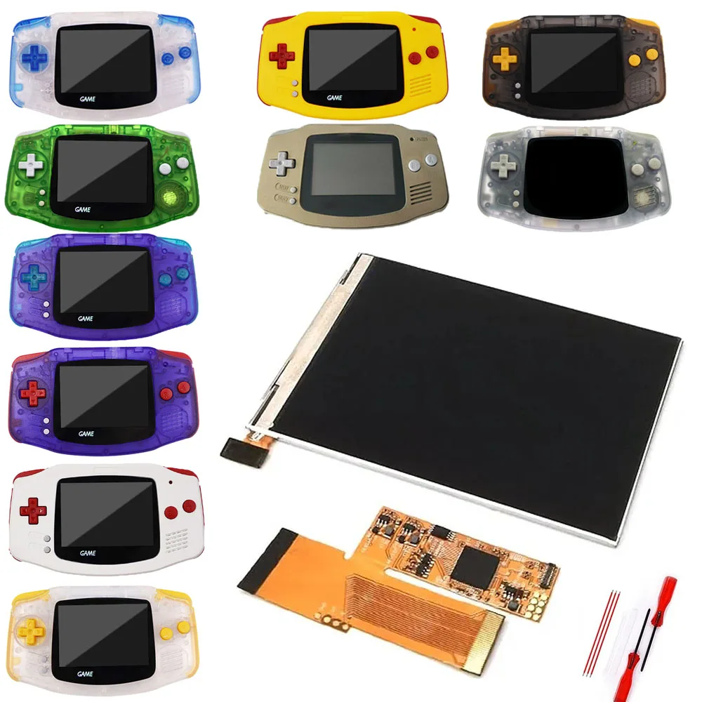 

Easy Install V2 IPS For GBA LCD Replacement Screen Mod Kits For Gameboy Advance Housing Shell Case High Brightness Retro Game