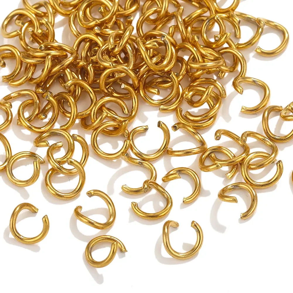200/100pcs Stainless Steel 18K Gold Plated Open Jump Rings Necklace Split Ring Connectors for DIY Women Jewelry Making Findings
200/100pcs Stainless Steel 18K Gold Plated Open Jump Rings Necklace Split Ring Connectors for DIY Women Jewelry Making Findings