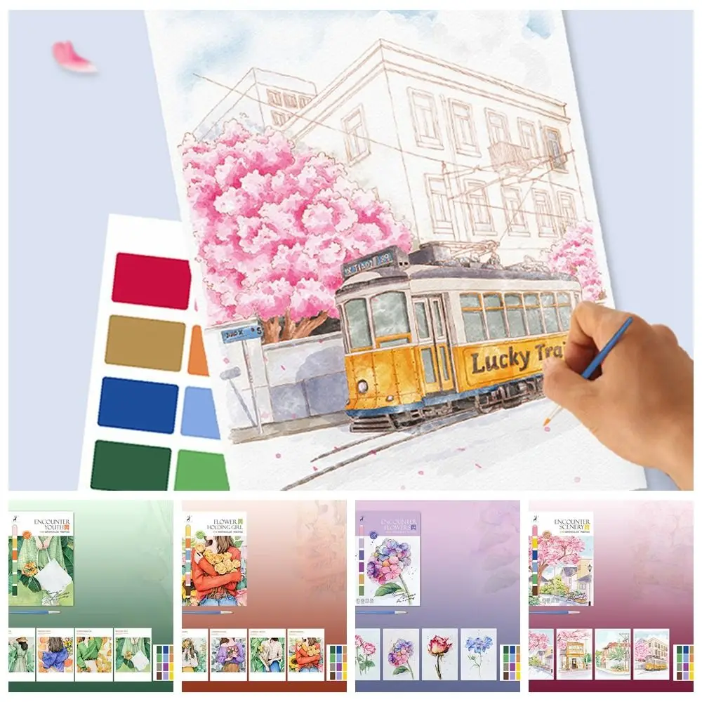 

With Pigment Watercolor Painting Book Specialty Paper With Brush Gouache Graffiti Book Drawing Doodle Book Encounter Youth