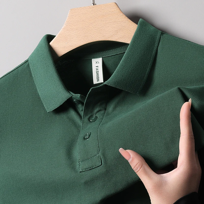 

High Quality 100% Pure Cotton Classic Men's Plain Polos Summer 2024 Casual Business Solid Shirts Short Sleeve Cotton Polo Shirt