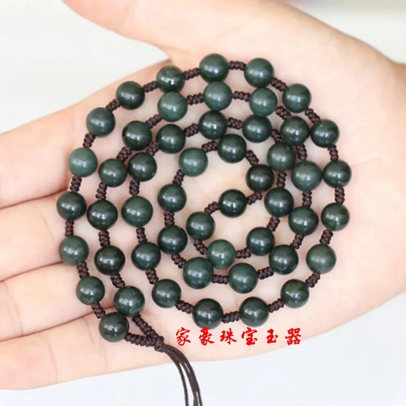 Hetian String Hand-Woven Gray Lanyard Jade Chain 
Hetian String Hand-Woven Gray Lanyard Jade Chain