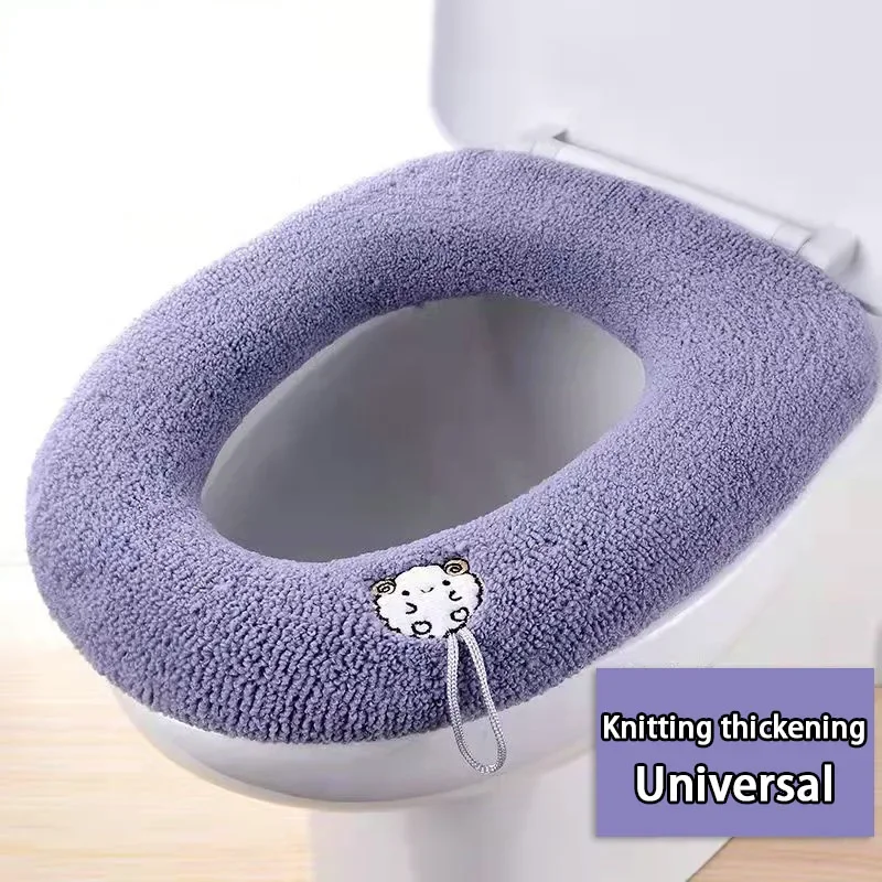 

Thicken Toilet Seat Cover Mat Winter Warm Soft Washable Closestool Mat Seat Case Toilet Lid Pad Bidet Cover Bathroom Accessories