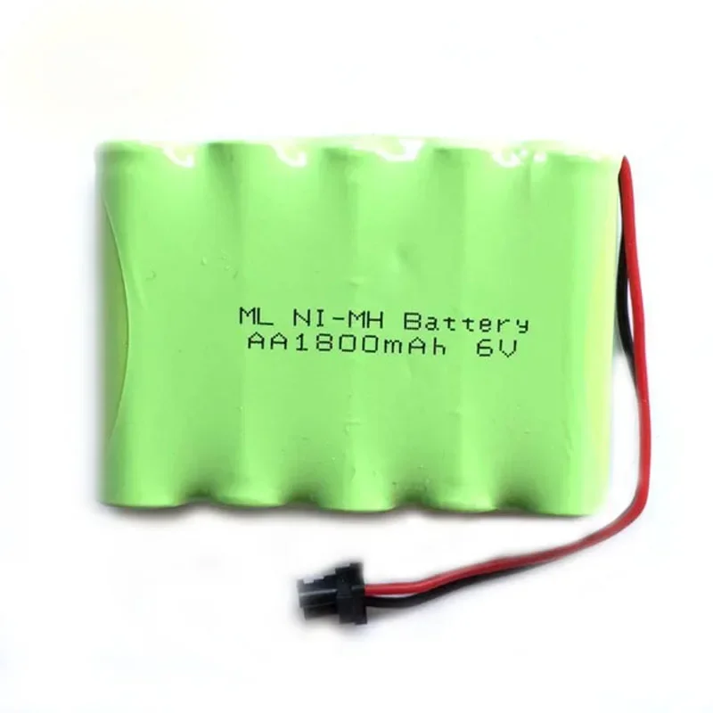 

New High Capacity 6V 1800mAh 5x AA RC Rechargeable Ni-MH Battery Pack with Small Plug for RC Cars RC Boat Remote Toys