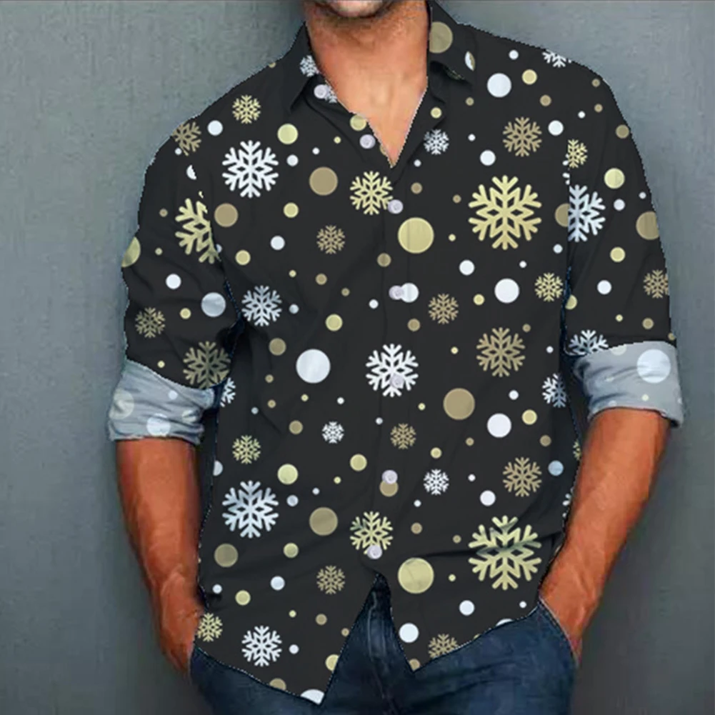 Christmas Casual Men's Shirt Long Sleeve Button Up Blouse 3D Lapel Neck Polyester Fabric Suitable for Vacation
Christmas Casual Men's Shirt Long Sleeve Button Up Blouse 3D Lapel Neck Polyester Fabric Suitable for Vacation