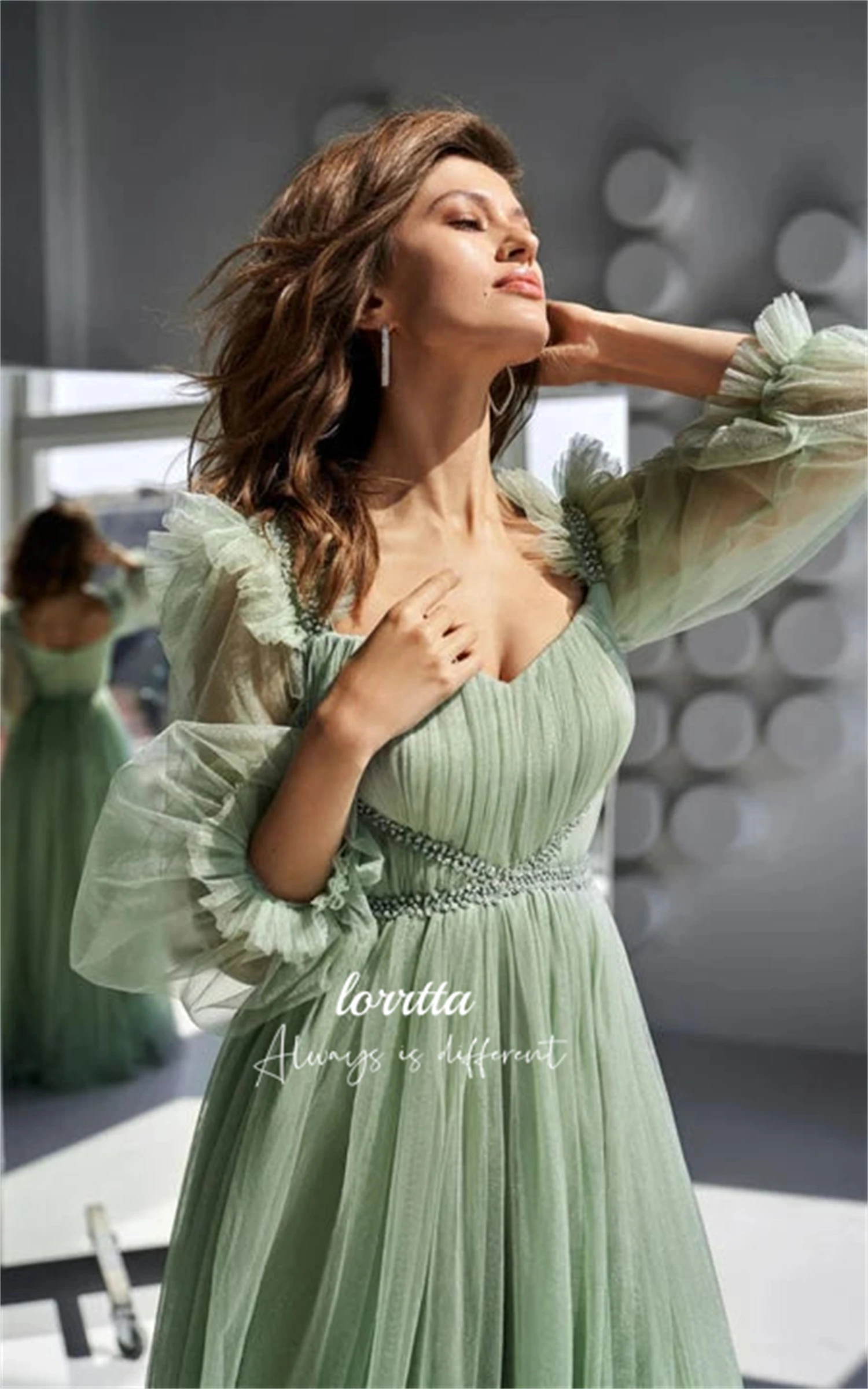 Lorrtta Bridesmaid Dress Green Bead Embroidery Decoration Graduation Gown Line A Evening Mesh Dresses Medium Length Ball Gowns
Lorrtta Bridesmaid Dress Green Bead Embroidery Decoration Graduation Gown Line A Evening Mesh Dresses Medium Length Ball Gowns