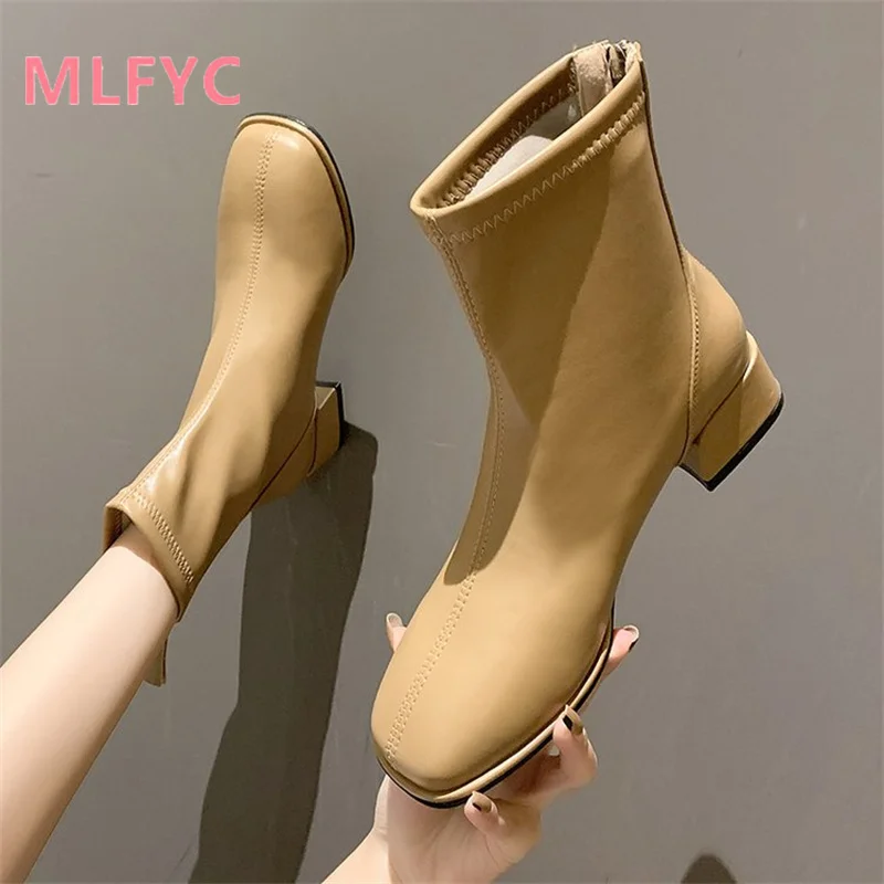 Thick Heel Short Boots Women's 2023 Winter New Fashion Square Head Versatile Boots ladies Fashion Comfortable Warm Elastic Boots
Thick Heel Short Boots Women's 2023 Winter New Fashion Square Head Versatile Boots ladies Fashion Comfortable Warm Elastic Boots