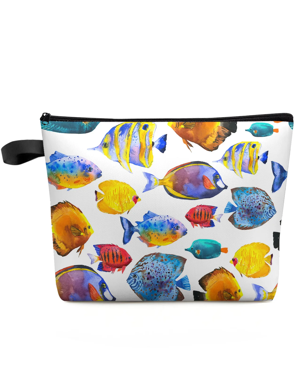 Женские косметички на молнии, чехлы с белыми тропическими рыбками и клоуном, маленькие дорожные дамские сумочки для хранения 
Женские косметички на молнии, чехлы с белыми тропическими рыбками и клоуном, маленькие дорожные дамские сумочки для хранения