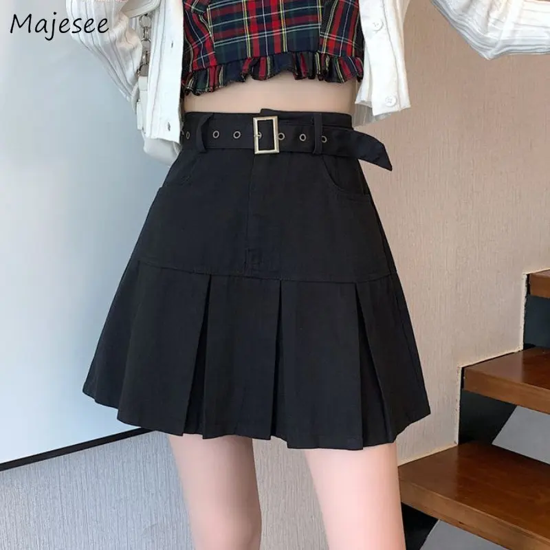 Mini Skirts Women Pleated Temper Denim with Belt Hotsweet Tender Casual All-match Preppy Style Girls Fashion High Waist Summer
Mini Skirts Women Pleated Temper Denim with Belt Hotsweet Tender Casual All-match Preppy Style Girls Fashion High Waist Summer
