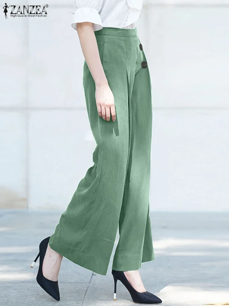

Капри ZANZEA в винтажном стиле женская, бриджи оверсайз с широкими штанинами, элегантные Костюмные брюки с завышенной талией, лето 2024