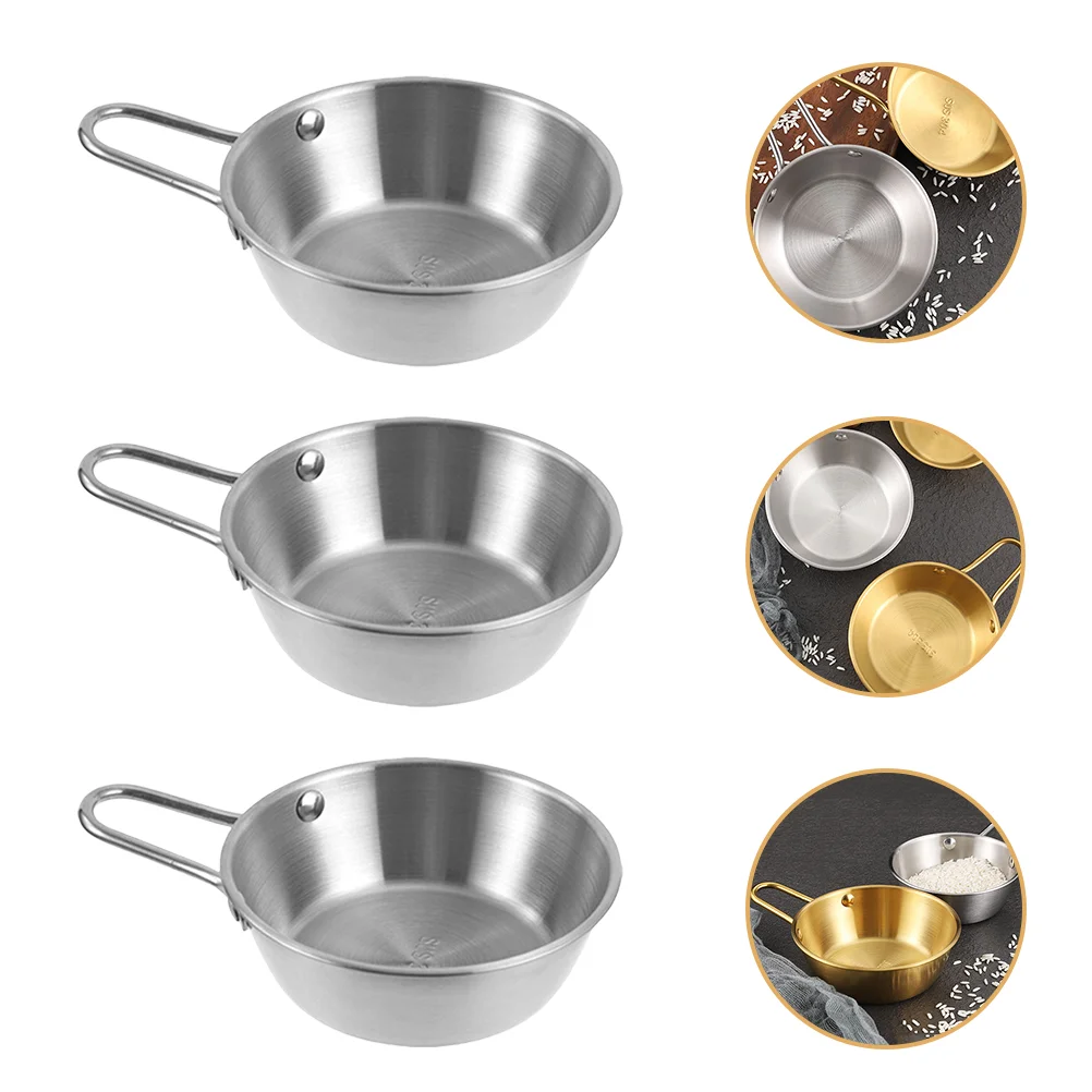 3 Pcs Seasoning Bowl Bowls Rice Korean Kitchenware Metal Food Container with Handle
3 Pcs Seasoning Bowl Bowls Rice Korean Kitchenware Metal Food Container with Handle