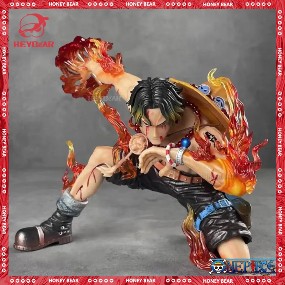 

19cm One Piece Figure Ace Figurine Fire Fist Ace Statue Top War Gk Models Anime Doll Peripheral Room Ornament Toy Birthday Gifts