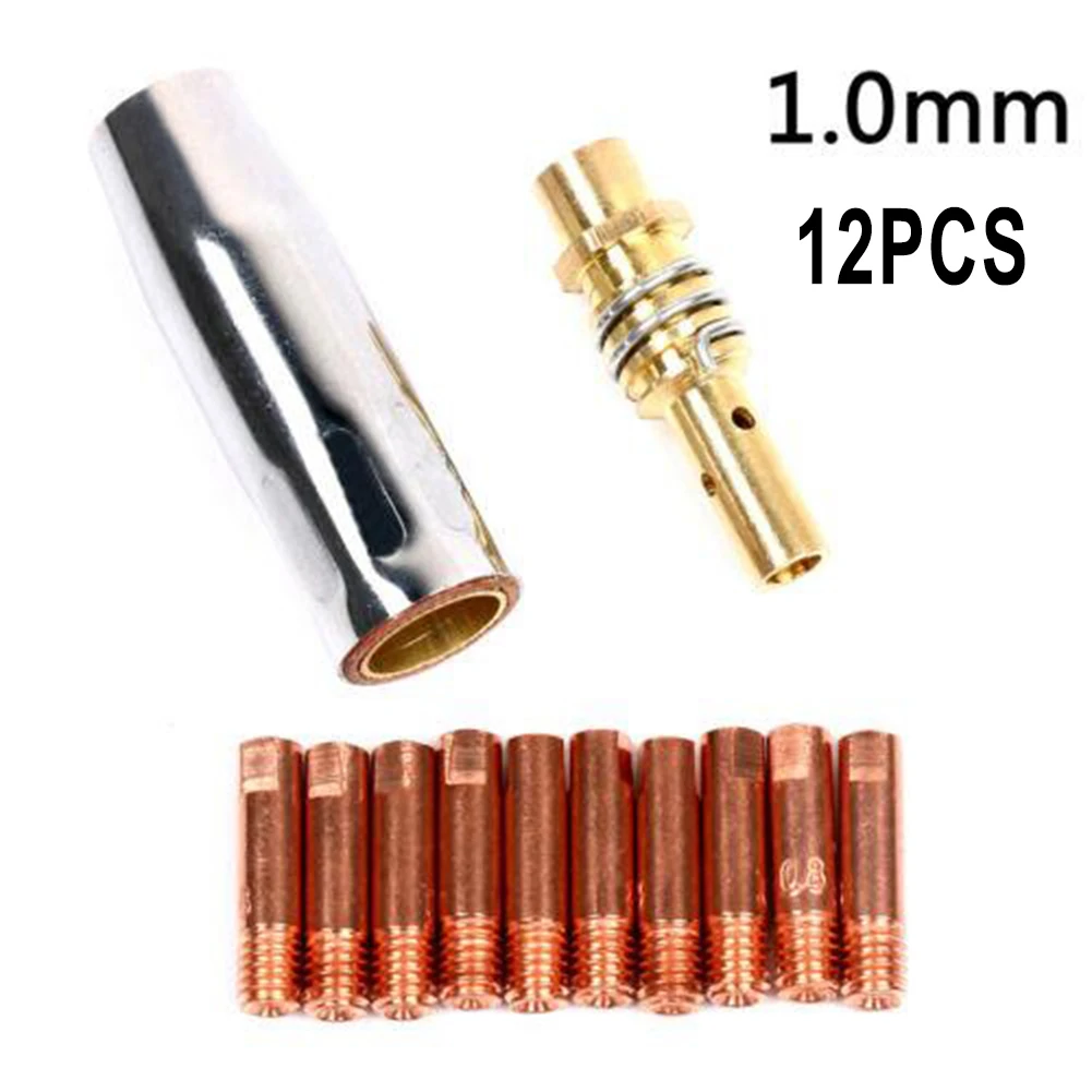 12Pcs MB15 MIG Welding Nozzle Accessories Set Shroud Contact Tips 0.8/1 Mm M6 Tip Holder Kit For 14AK/15AK Torches MIG Torchs
12Pcs MB15 MIG Welding Nozzle Accessories Set Shroud Contact Tips 0.8/1 Mm M6 Tip Holder Kit For 14AK/15AK Torches MIG Torchs