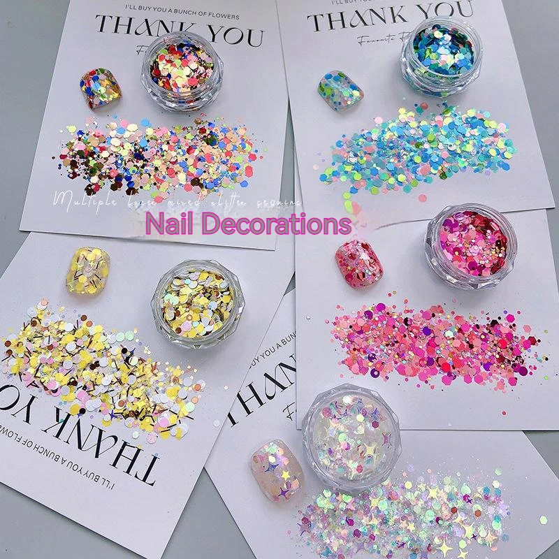 1Box Nail Decorations Ultra-thin Multiple Shapes Colorful Mixed Sequins Love Laser Gradient Glitter Manicure Accessories
1Box Nail Decorations Ultra-thin Multiple Shapes Colorful Mixed Sequins Love Laser Gradient Glitter Manicure Accessories