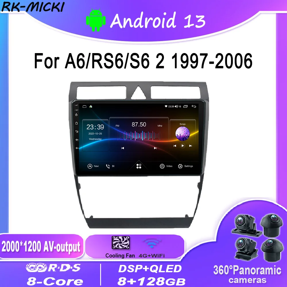 Unidad Principal estéreo con pantalla QLED,Android 13,para Audi A6 C5 1997-2004 S6 2 1999-2004 RS6 1 2002-2006,autorradio GPS
Unidad Principal estéreo con pantalla QLED,Android 13,para Audi A6 C5 1997-2004 S6 2 1999-2004 RS6 1 2002-2006,autorradio GPS