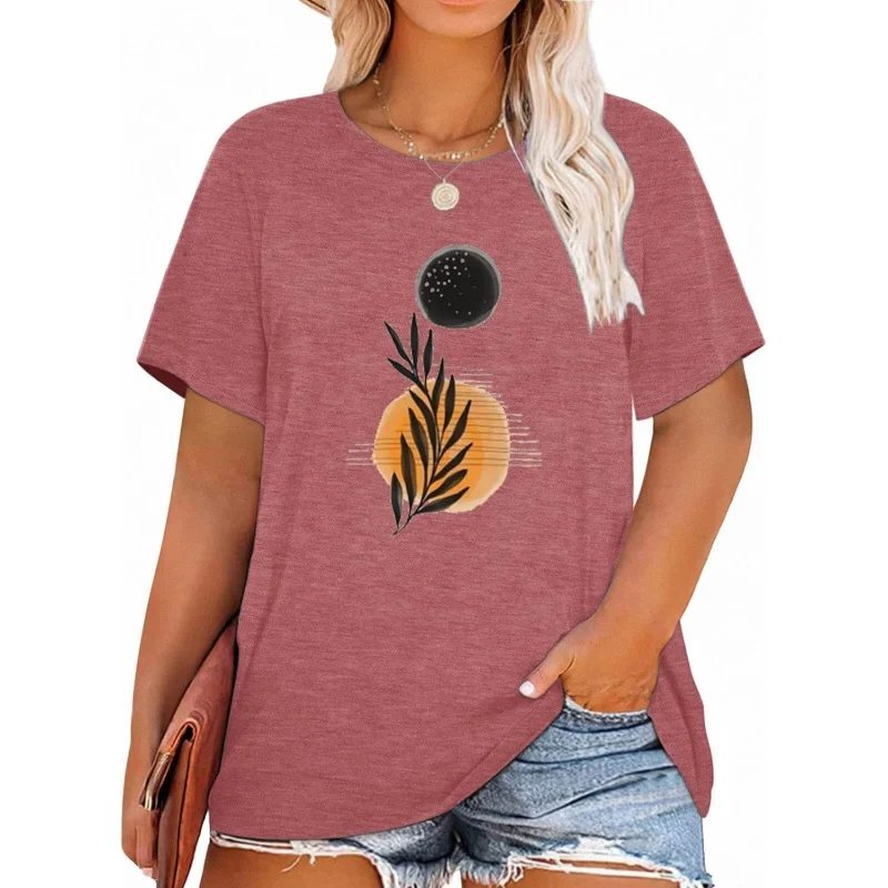 

Plus Size Tops for Women: Graphic Shirt Sunrise Sunset T-Shirt Funny Graphic Casual Short Sleeve Tee Nature Travel Shirt