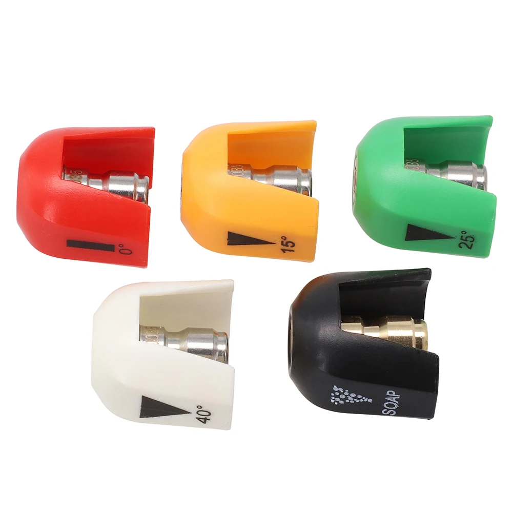 5pcs Quick Connect Spray Tips Set 0/15/25/40 ° High Pressure Car Wash Fan-shaped Nozzle For SPX 3000 Series Pressure Washers
5pcs Quick Connect Spray Tips Set 0/15/25/40 ° High Pressure Car Wash Fan-shaped Nozzle For SPX 3000 Series Pressure Washers