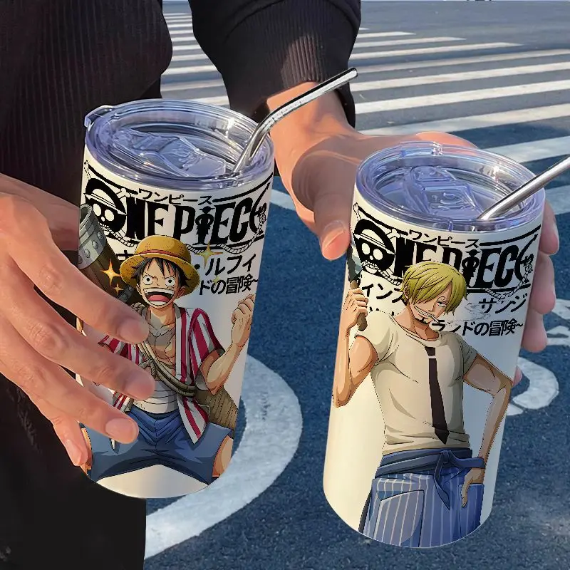 One Peice Anime Coffee Cup with Straw Luffy Sanji Boahancock Nami Roronoa Zoro Cute Cartoon Portable Stainless Steel Thermal Cup
One Peice Anime Coffee Cup with Straw Luffy Sanji Boahancock Nami Roronoa Zoro Cute Cartoon Portable Stainless Steel Thermal Cup