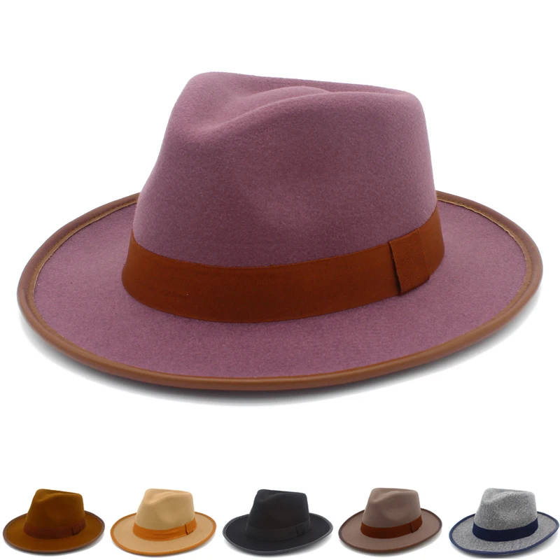 

Vintage Fedora Hats Men Women Casual Vintage Caps Jazz Cap Britain Style Derby Luxury Hat mens Trilby Felt Caps