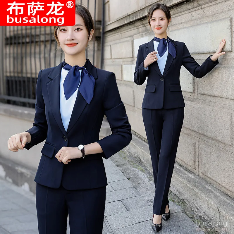Blue Business Wear Suit Women's Autumn and Winter Elegant Hotel Front Stage Work Wear Clothes Civil Servant College Student Form
Blue Business Wear Suit Women's Autumn and Winter Elegant Hotel Front Stage Work Wear Clothes Civil Servant College Student Form