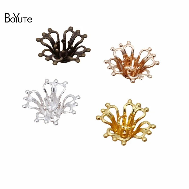 

BoYuTe (50 Pieces/Lot) 17MM Metal Brass Filigree Flower Supply Diy Handmade Jewelry Materials