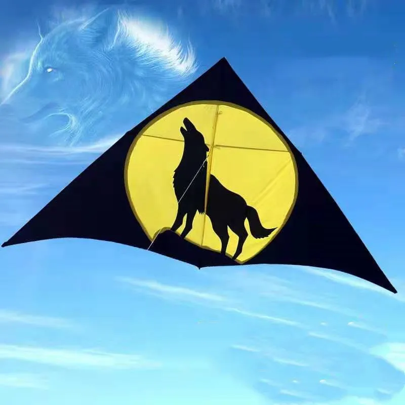 

free shipping large wolf kite flying for adults wind kites adults kites string line paragliding inflatable toys parachute wind