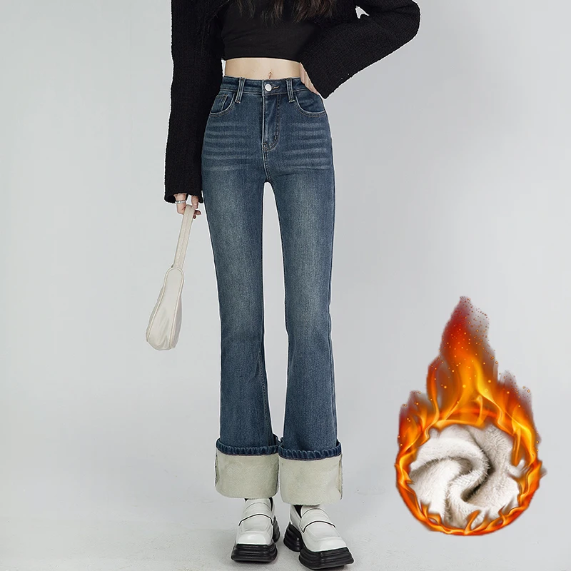 Lengthen Fleece Women's Fashion Stretch Skinny Jeans Winter Thick Warm Korean Plush Velvet Denim Female Y2k Flared Jeans Pants
Lengthen Fleece Women's Fashion Stretch Skinny Jeans Winter Thick Warm Korean Plush Velvet Denim Female Y2k Flared Jeans Pants