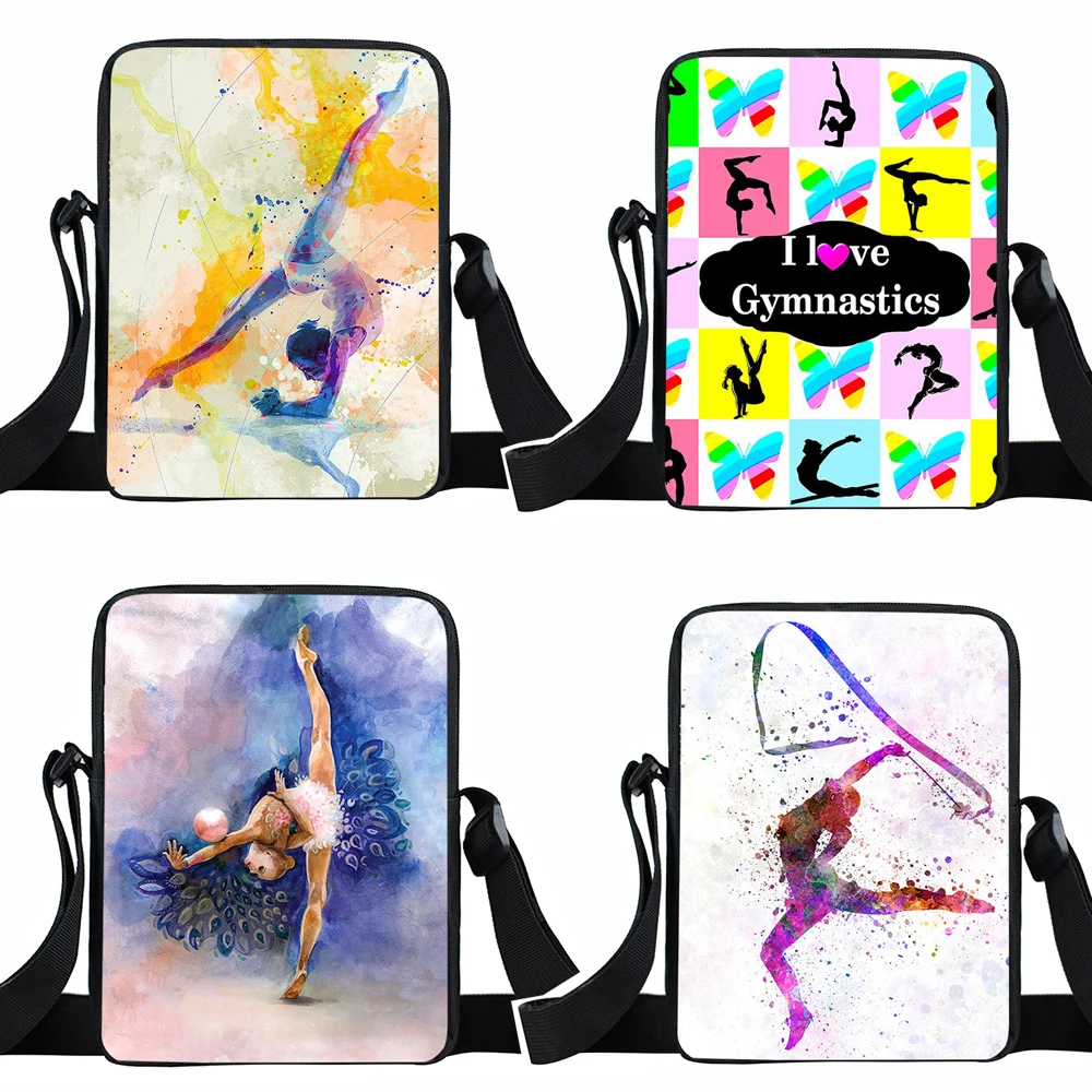 

Gymnastics Art Cross Bag Women Handbag Ladies Shoulder Bags Gymnast Portable Messenger Bags Girls Small Satchel Bookbag Gift