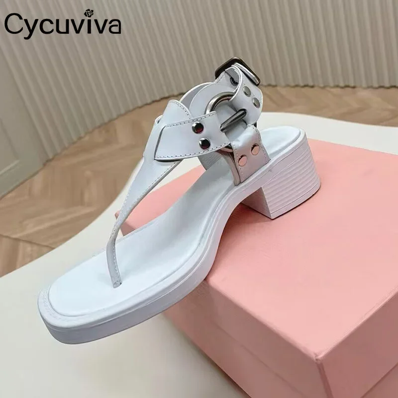 Summer Square Toe Leather Platform Sandals Women Chunky High Heel Dress Shoes For Women Designer Flipflops Rome Sandalias Mujer
Summer Square Toe Leather Platform Sandals Women Chunky High Heel Dress Shoes For Women Designer Flipflops Rome Sandalias Mujer